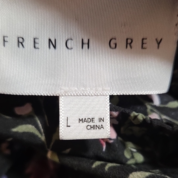 French Grey One-Shoulder Floral Dress - Picture 2 of 6